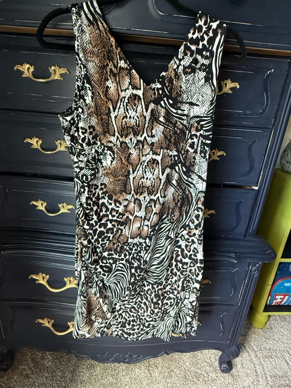 Alfani  Animal Print Dress in Brown, Black, Cream